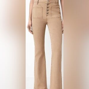 Ann Taylor 10 Petite Beige/Tan “The Patch Pocket Flare Jean” -